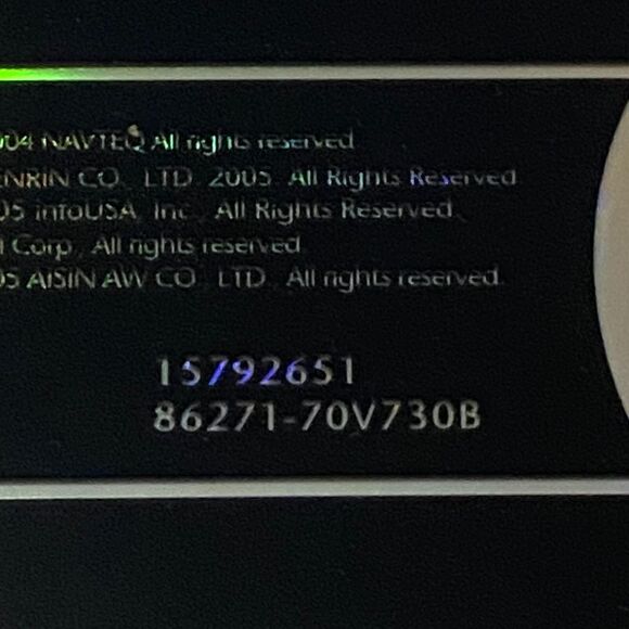 GM Cadillac Navigation Map Disc Version 1.0 Part Number 15906573U 86271-70V850 - Picture 6 of 13